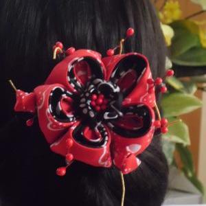 Gothic Red And Black Ume Flower Plum Blossom..